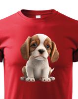 Dětské tričko s roztomilým pejskem - krásný barevný motiv s plnými barvami