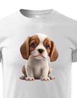 Dětské tričko s roztomilým pejskem - krásný barevný motiv s plnými barvami