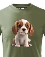 Dětské tričko s roztomilým pejskem - krásný barevný motiv s plnými barvami