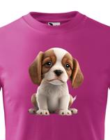 Dětské tričko s roztomilým pejskem - krásný barevný motiv s plnými barvami