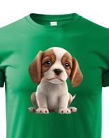 Dětské tričko s roztomilým pejskem - krásný barevný motiv s plnými barvami