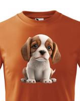 Dětské tričko s roztomilým pejskem - krásný barevný motiv s plnými barvami