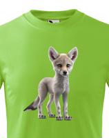 Dětské tričko s šedým vlkem - krásný barevný motiv s plnými barvami