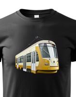 Dětské tričko s tramvají - krásný barevný motiv s plnými barvami