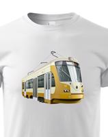 Dětské tričko s tramvají - krásný barevný motiv s plnými barvami