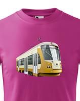Dětské tričko s tramvají - krásný barevný motiv s plnými barvami