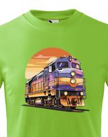 Dětské tričko s vlakem - krásný barevný motiv s plnými barvami