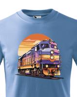 Dětské tričko s vlakem - krásný barevný motiv s plnými barvami
