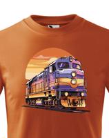 Dětské tričko s vlakem - krásný barevný motiv s plnými barvami