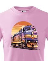 Dětské tričko s vlakem - krásný barevný motiv s plnými barvami