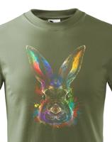 Dětské tričko se stylovým potiskem duhový králík
