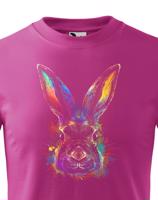 Dětské tričko se stylovým potiskem duhový králík