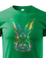 Dětské tričko se stylovým potiskem duhový králík