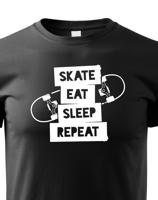 Dětské tričko Skate-eat-sleep-repeat - triko se skateboardem
