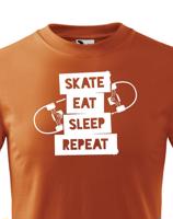Dětské tričko Skate-eat-sleep-repeat - triko se skateboardem