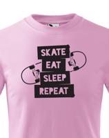 Dětské tričko Skate-eat-sleep-repeat - triko se skateboardem