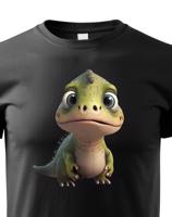 Dětské tričko zelený dinosaurus - roztomilý barevný motiv s plnými barvami