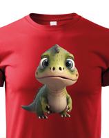 Dětské tričko zelený dinosaurus - roztomilý barevný motiv s plnými barvami