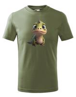 Dětské tričko zelený dinosaurus - roztomilý barevný motiv s plnými barvami