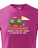 Dětské triko - Jednou jsem byl venku a grafika nic moc - ideální dárek pro grafiků