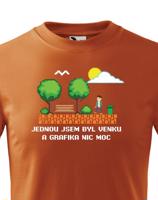 Dětské triko - Jednou jsem byl venku a grafika nic moc - ideální dárek pro grafiků