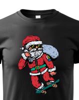 Dětské triko Santa Claus na skateboardu - vtipné vánoční triko