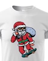 Dětské triko Santa Claus na skateboardu - vtipné vánoční triko