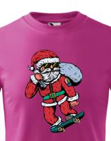 Dětské triko Santa Claus na skateboardu - vtipné vánoční triko