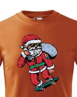 Dětské triko Santa Claus na skateboardu - vtipné vánoční triko
