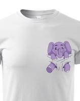 Dětské triko Slůně v kapsičce - dětské triko na narozeniny