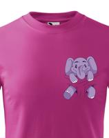 Dětské triko Slůně v kapsičce - dětské triko na narozeniny