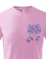 Dětské triko Slůně v kapsičce - dětské triko na narozeniny