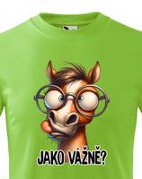 Dětské vtipné tričko pro milovníky koní - kůň s nápisem Jako vážně?