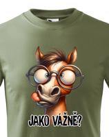 Dětské vtipné tričko pro milovníky koní - kůň s nápisem Jako vážně?