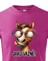 Dětské vtipné tričko pro milovníky koní - kůň s nápisem Jako vážně?