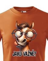 Dětské vtipné tričko pro milovníky koní - kůň s nápisem Jako vážně?
