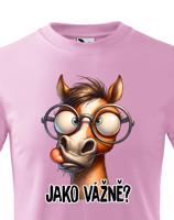 Dětské vtipné tričko pro milovníky koní - kůň s nápisem Jako vážně?