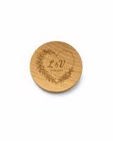 Dřevěná krabička na svatební prstýnky 4×2,7 cm