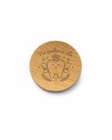 Dřevěná kulatá krabička 4x2,7 cm pro zoubkovou vílu