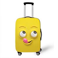 Elastický obal na kufr Crazy Face 09 - citronově žlutý Velikost: S