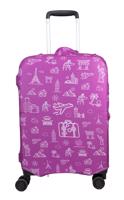 Elastický obal na kufr - Svět - růžovo bílý - Abbara Velikost: L