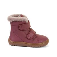 FRODDO KOTNÍKOVÉ ZIMNÍ FURRY BOOT Bordeaux Dětské zimní zateplené barefoot boty - 23