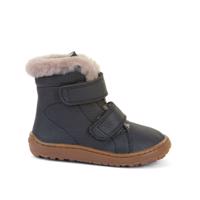 FRODDO KOTNÍKOVÉ ZIMNÍ FURRY BOOT Dark Blue Dětské zimní zateplené barefoot boty - 34