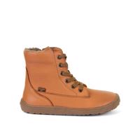 FRODDO VYŠŠÍ KOŽENÉ ZIMNÍ TEX LACES Cognac Zimní zateplené barefoot boty - 42