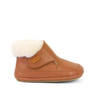 FRODDO ZIMNÍ CAPÁČKY FURRY WALKERS Cognac Dětské první zateplené barefoot botičky - 24