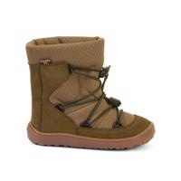 FRODDO ZIMNÍ TEX TRACK WOOL Olive Dětské zimní zateplené barefoot boty - 35