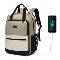 Funkční voděodolný batoh na notebook 15,6" Kono - khaki-béžový - 20 L