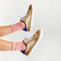 GROUNDIES NOVA GS1 Beige/Indigo Blue Barefoot tenisky - 38