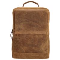 Hide & Stitches Idaho kožený unisex laptop batoh 15,6" - hnědý - 12L