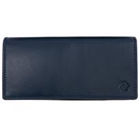 HL Dámská kožená peněženka z pravé kůže 20 x 10 cm - tmavě modrá/černá